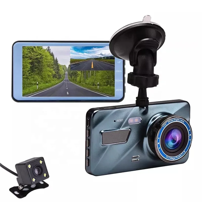 

Customized 4 Inch Car HD Night Vision Electronic dog dashcam Dvr Dual Camera Wifi Gps 24h Parking Monitoring Dash Cam