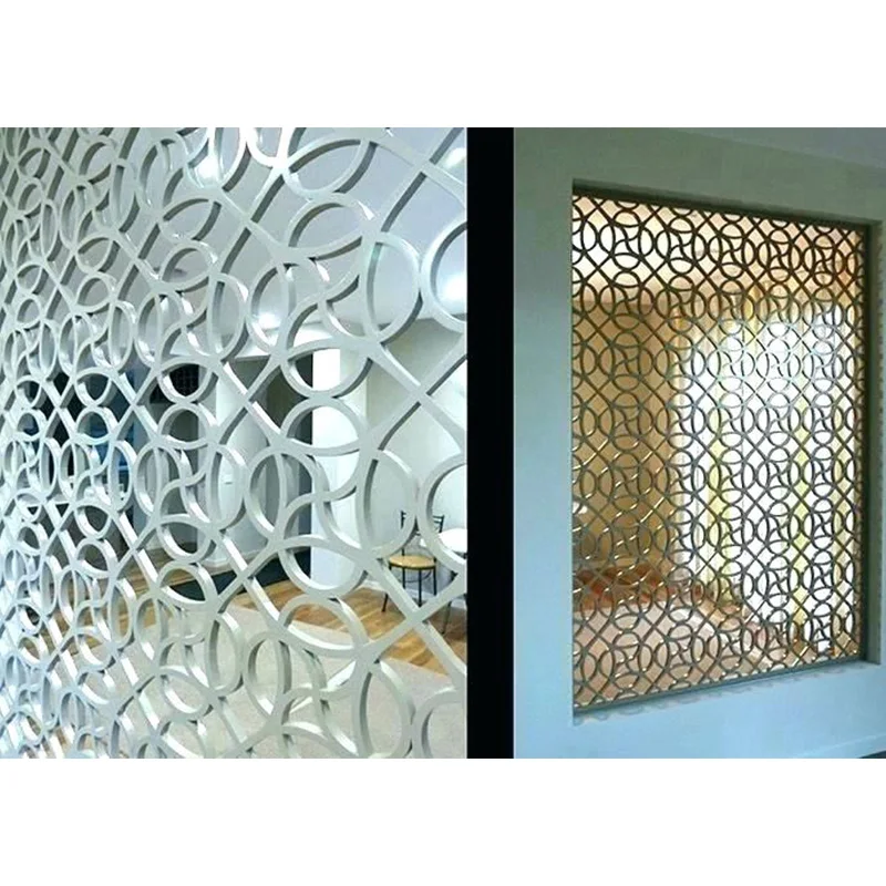 hotel decorative floor to ceiling stainless steel laser cut partition wall panel divider