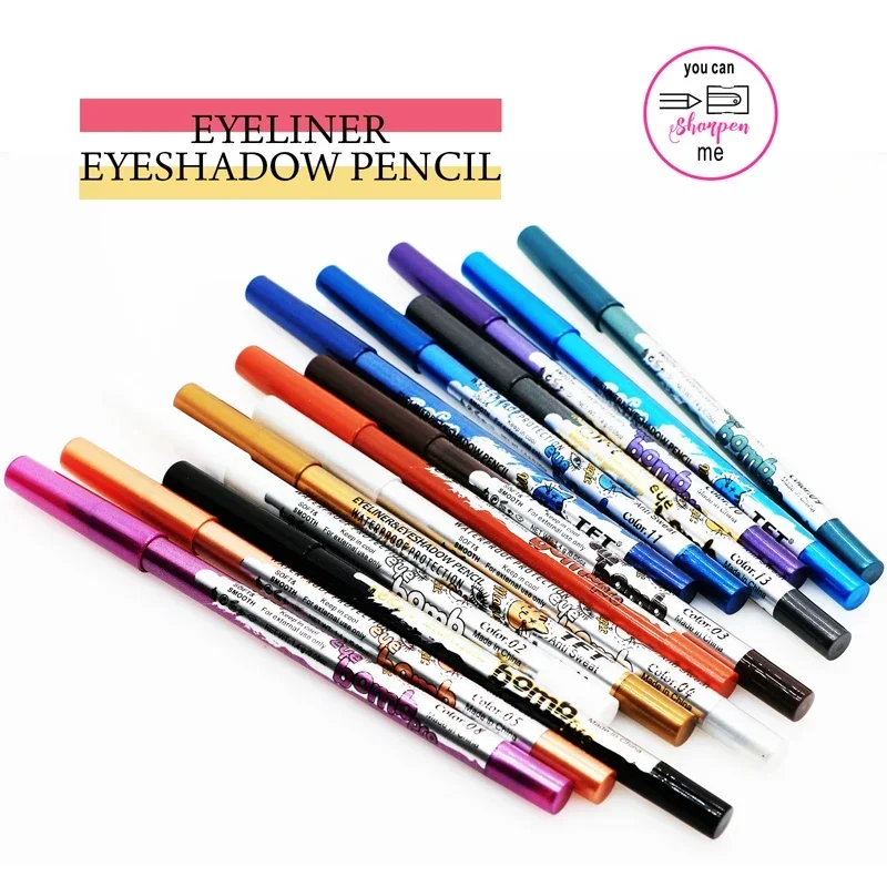 Shimmer Waterproof Quick-drying Eyeliner Pencil Colourful Pigment Blue Black White Color Gel Eye Liner Pen Eye Beauty Cosmetics