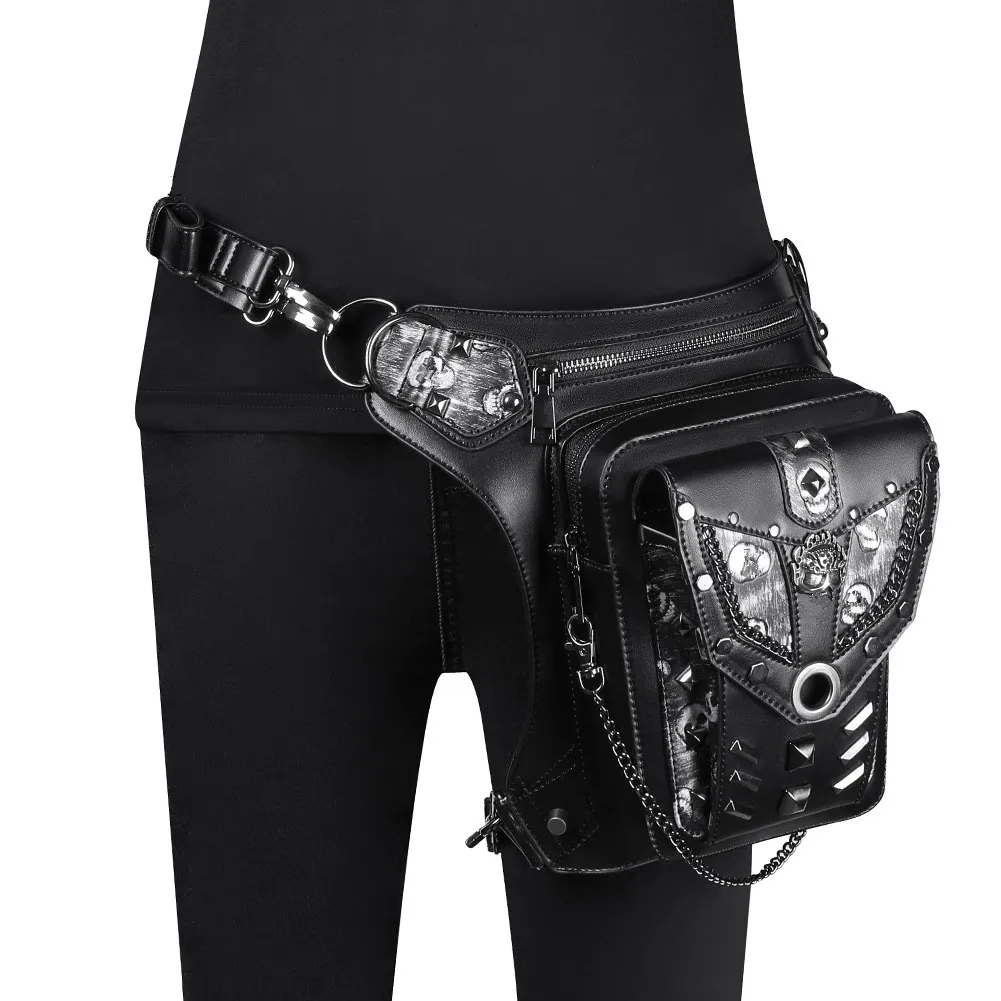 

Steampunk Chain Bag Locomotive Female Single Shoulder Messenger Bag Waist Bag Male Fanny Pack Belt Bag Purse Sac Banane Pouch