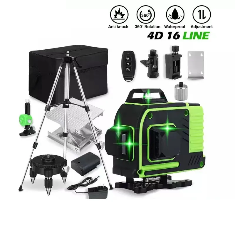 

DUTRIEUX 16 Lines 4D Digital Display Laser Level Self-leveling 360 Horizontal And Vertical Super Powerful green Beam Laser Level