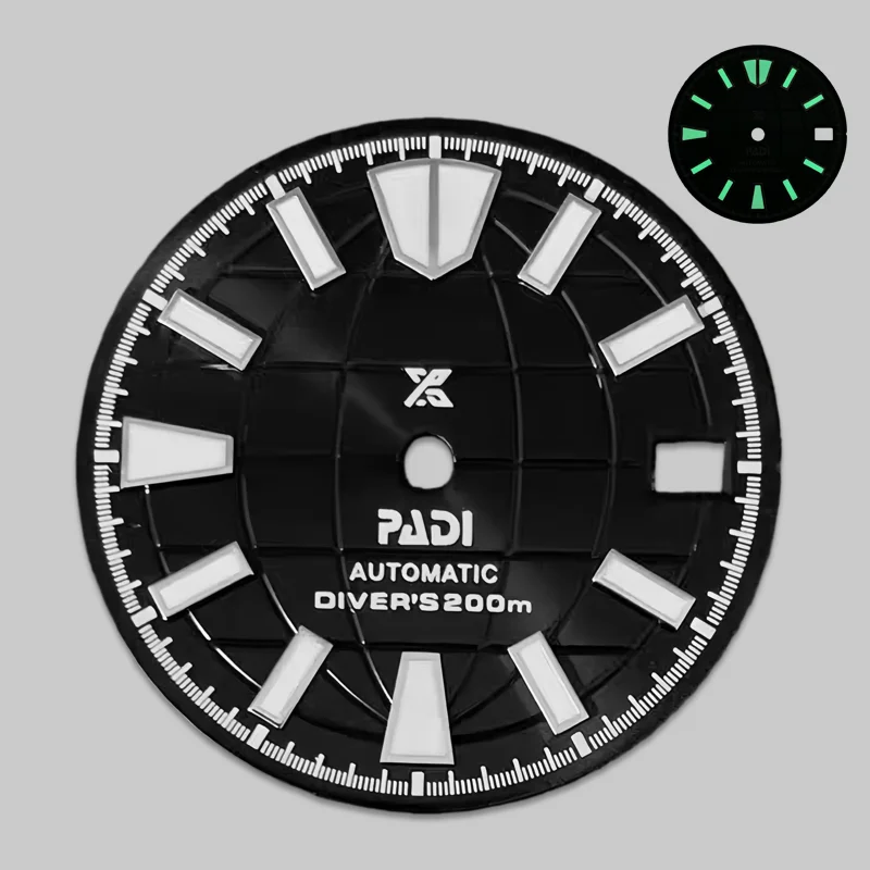 

28.5mm S Logo NH35 Dial Green Luminous Suitable for NH35 Automatic Movement Watch Modification Parts