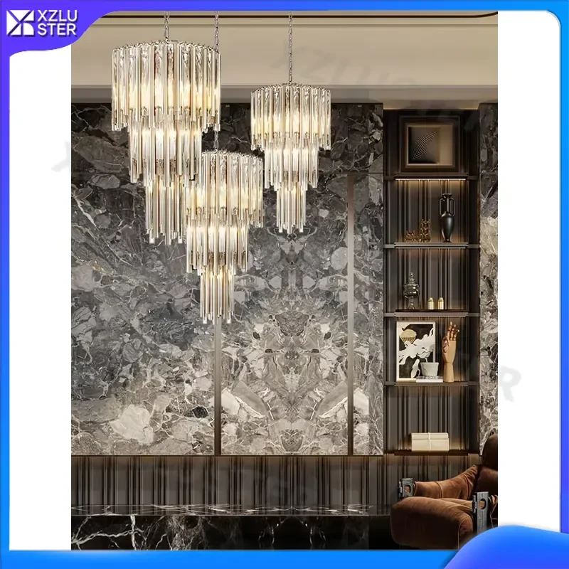 

XZLUSTER Luxury European Crystal Chandelier For Living Room Dining Room Bedroom Study Hotel Lobby Exhibition Hall Modern High