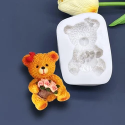 Flower Bear Silicone Cake Baking Mold Sugarcraft Chocolate Cupcake Resin Tools Fondant Decorating Tools