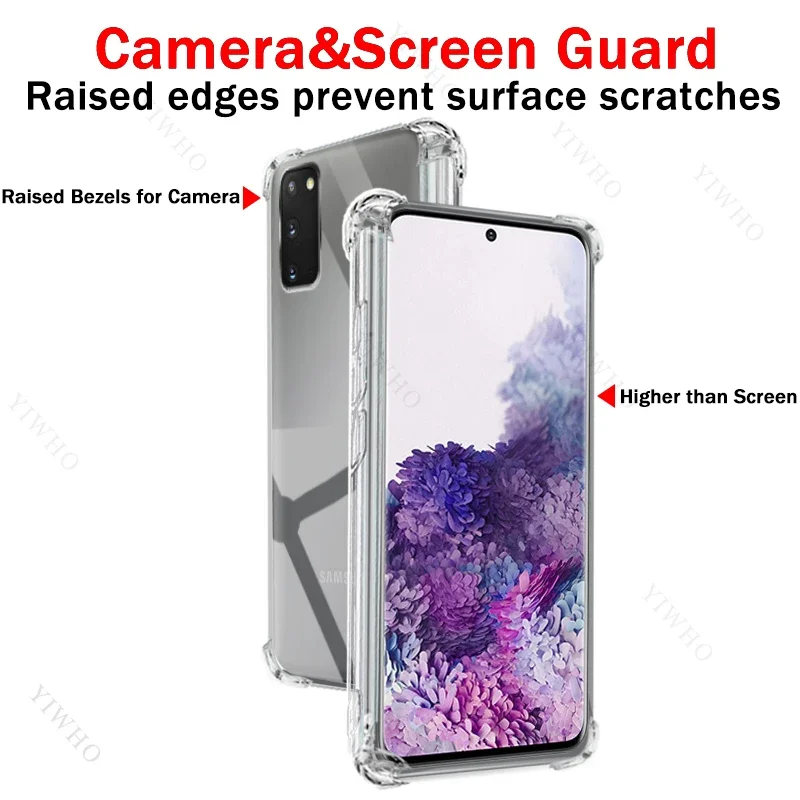 Clear Phone Case For Samsung Galaxy S20 5G SM-G981 Shockproof Thickened Transparent Case For Sansung S 20 Anti-scratch Cover TPU