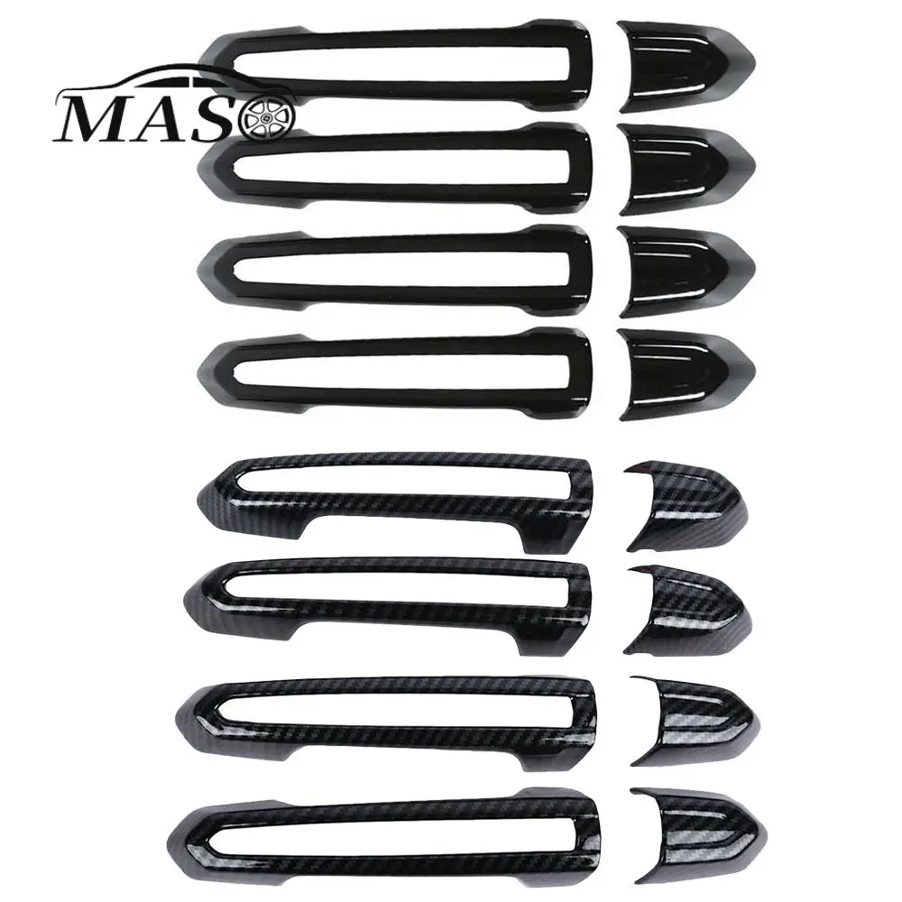 

Черные накладки на внешние дверные ручки из углеродного волокна, глянцевые черные накладки на дверные ручки, подходят для Cadillac ATS XTS CT6 XT4 XT5 XT6