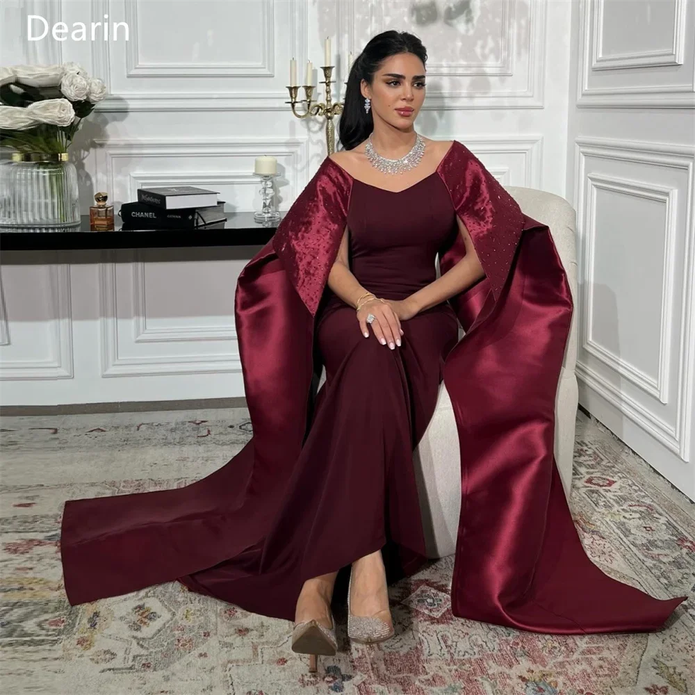 

Customized Evening Dress Prom Gown Women Formal Dearin Off-the-shoulder A-line Floor Length Skirts Draped Bead Bespoke Occasion