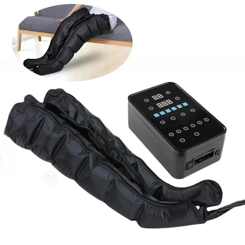 

6 Chambers Electric Air Compression Leg Massager Kneading Squeeze Deep Relaxation Calf Foot with Remote Control Recovery Boots