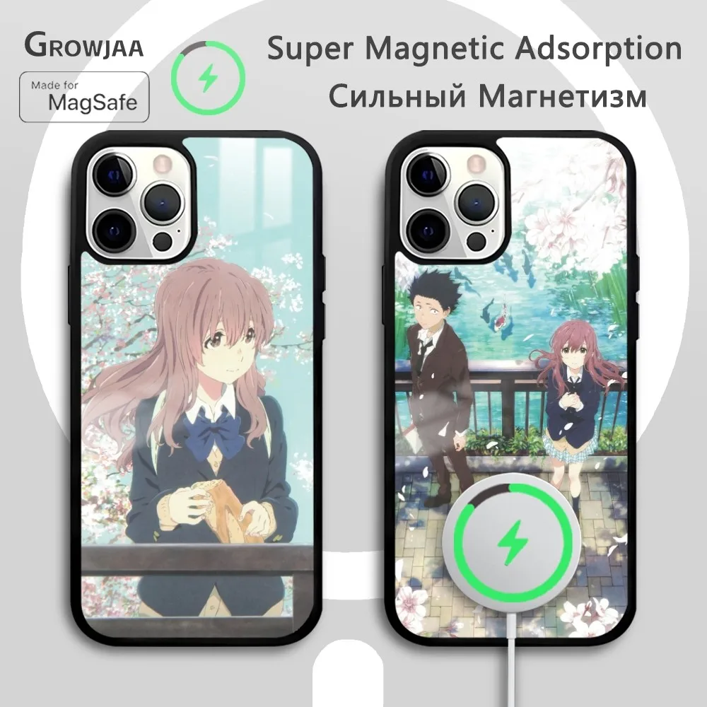

A S-silent Voice Anime Phone Case For IPhone 16 15 14 13 12 11 Pro Max Plus Mini Magsafe Mirror Wireless Magnetic Funda