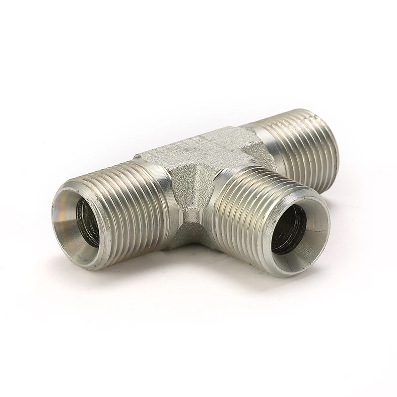 100pcs AB-08 BSP Male Thread 60° Seat TEE Hydraulic Adapter Factory Outlet Pipe Connector 1/2 Threaded Fitting Quality Guarantee