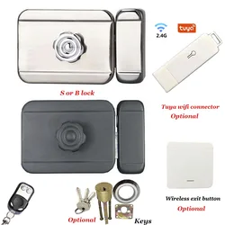 Tuya Smart Lock Wireless Door Lock 433 Remote Control Lock Keyless Entry Door Lock Gate Opener Hidden Lock