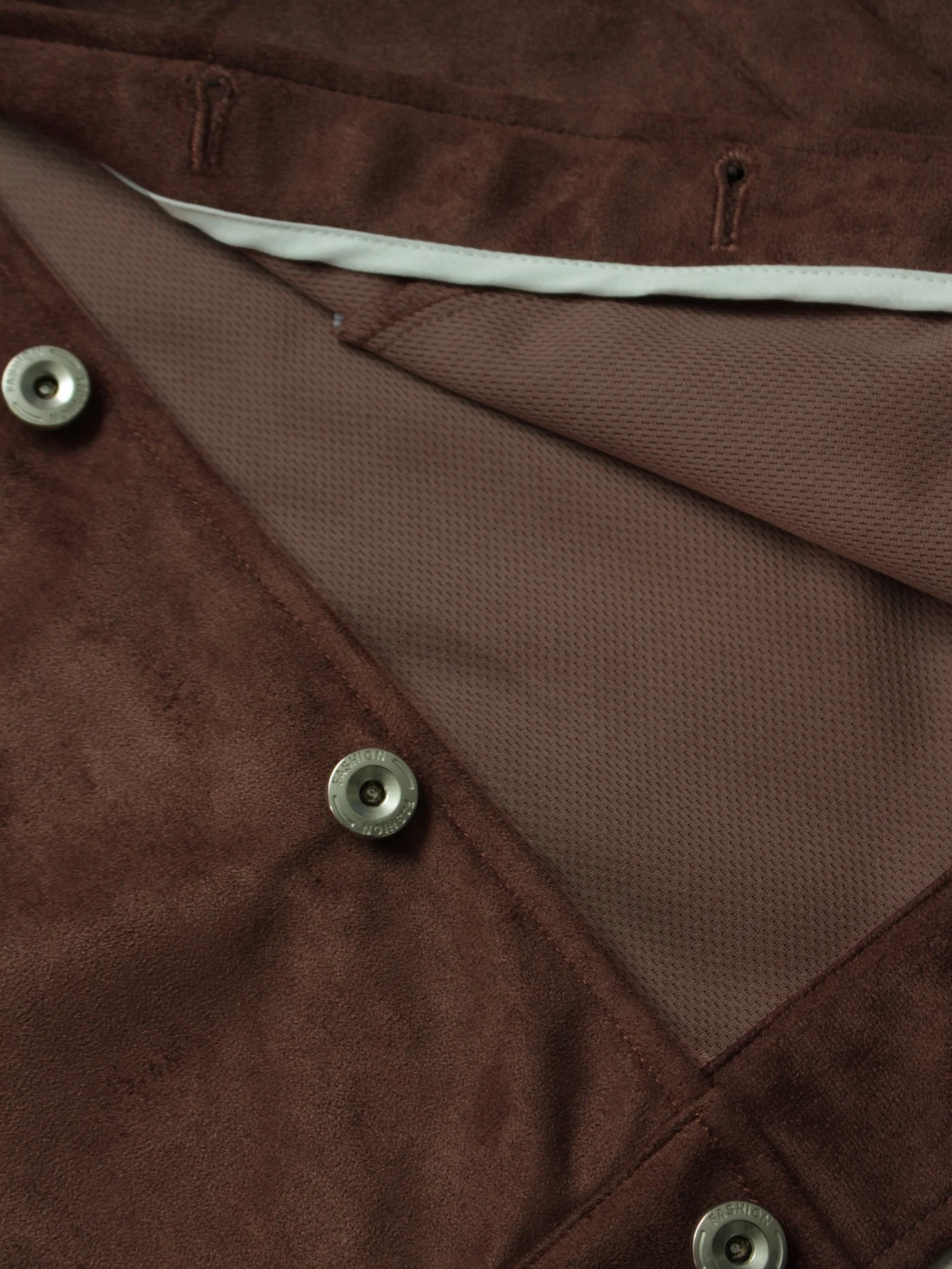 Men's Vintage Brown Suede Trucker Jacket Casual Lapel Button Down Long Sleeve Work Coat Classic Pocket Outdoor Daily Wear Outerw 6