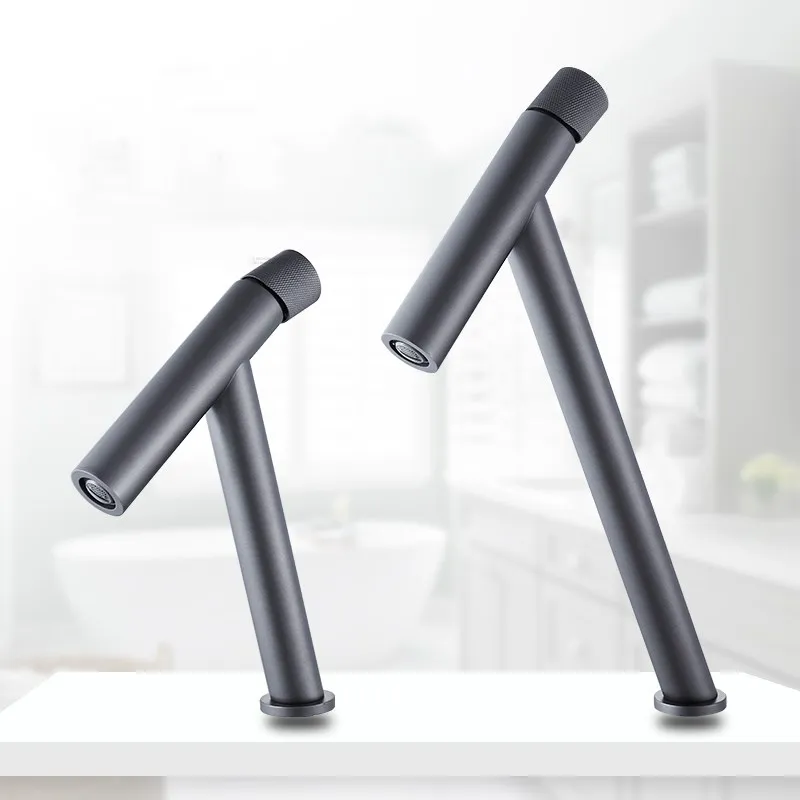 

Tuqiu Basin Faucet Bathroom single lever hot and cold Brass water Mixer Tap Gun Gray Unique Basin Water Sink Mixer crane