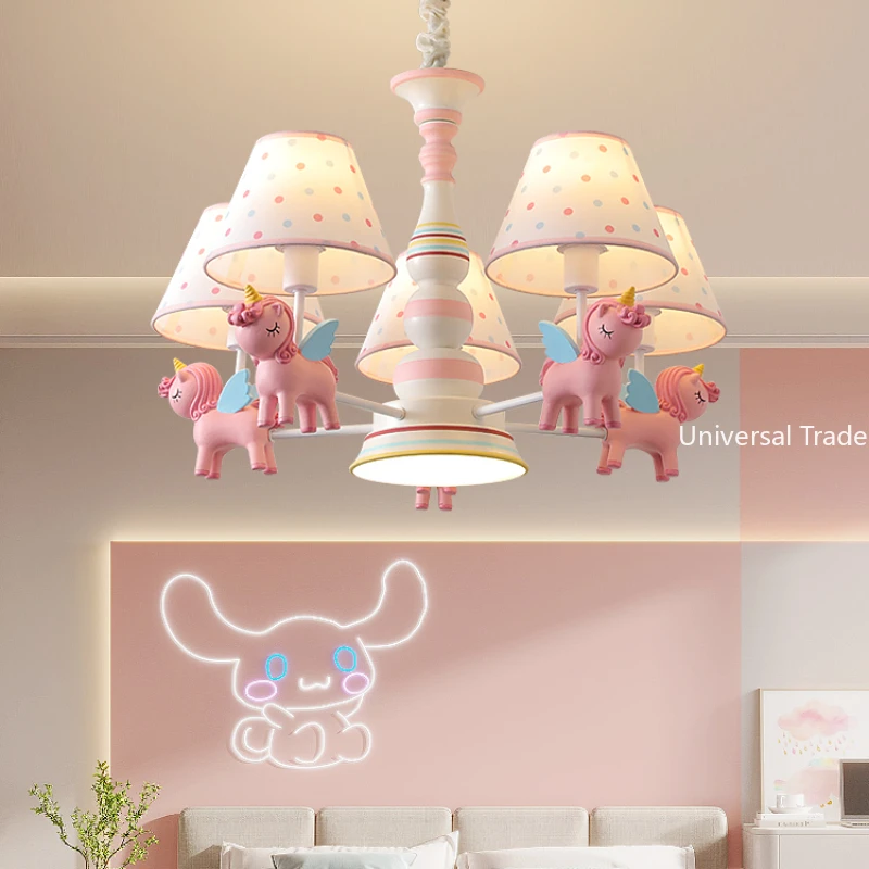 

Children's Room Chandelier, Girl's Princess Room Lamp, Carousel Bedroom Chandelier, Warm and Romantic Baby Room Lamp