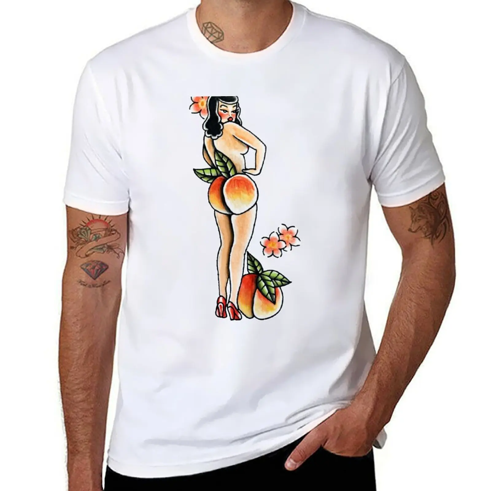 

Peachy Pin up T-Shirt funny t shirts dark humor man t shirt summer T-Shirt