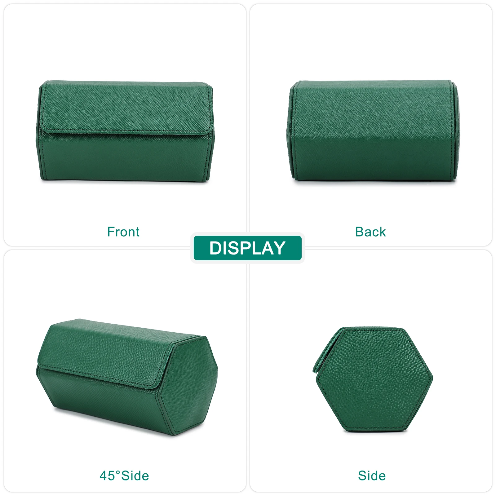 CONTACTS FAMILY Genuine Leather Watch Travel Case Dual Wristwatch Storage Box Portable Jewelry Organizer Watch Holder