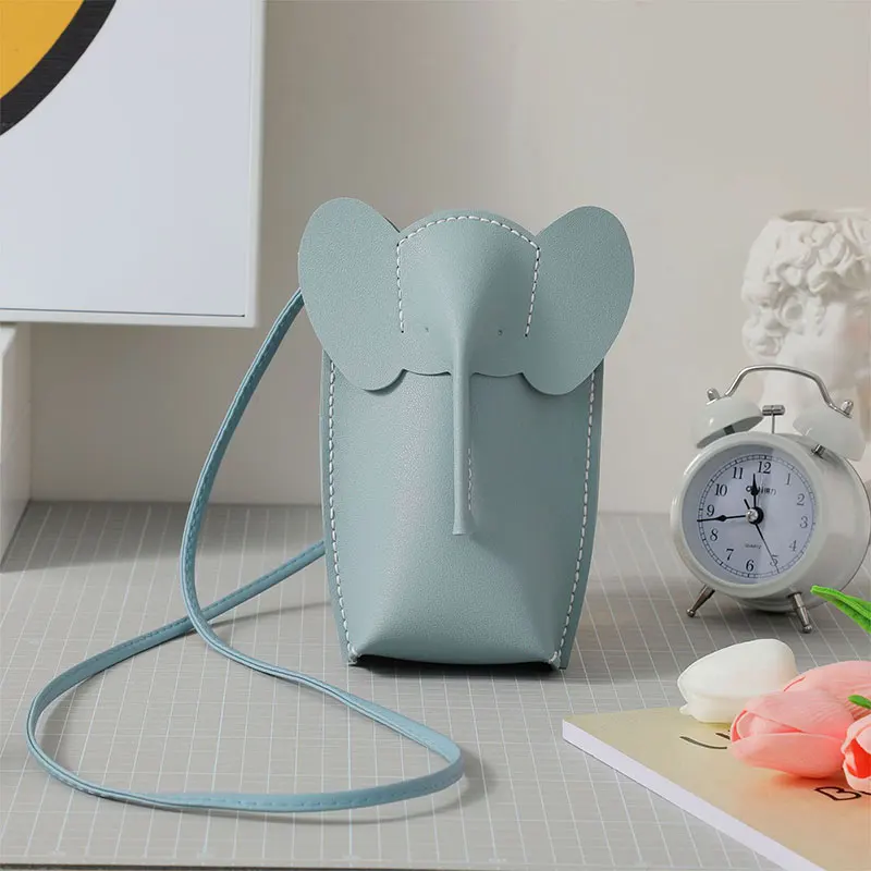 YOMDID Cute Elephant Crossbody Bags borsa in pelle fai da te che fa portamonete borsa per carte di cellulare materiali regali Mini borsa a tracolla