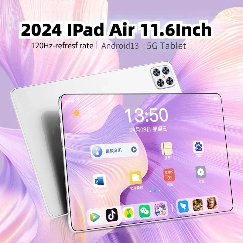 

2024 IPad Air Pro Global Tablet PC11.0Inch HD 16 ГБ + 1 ТБ 10 ядер Android14 Планшет с двумя SIM-картами 5G Вызовы Wi-Fi Android Tablet