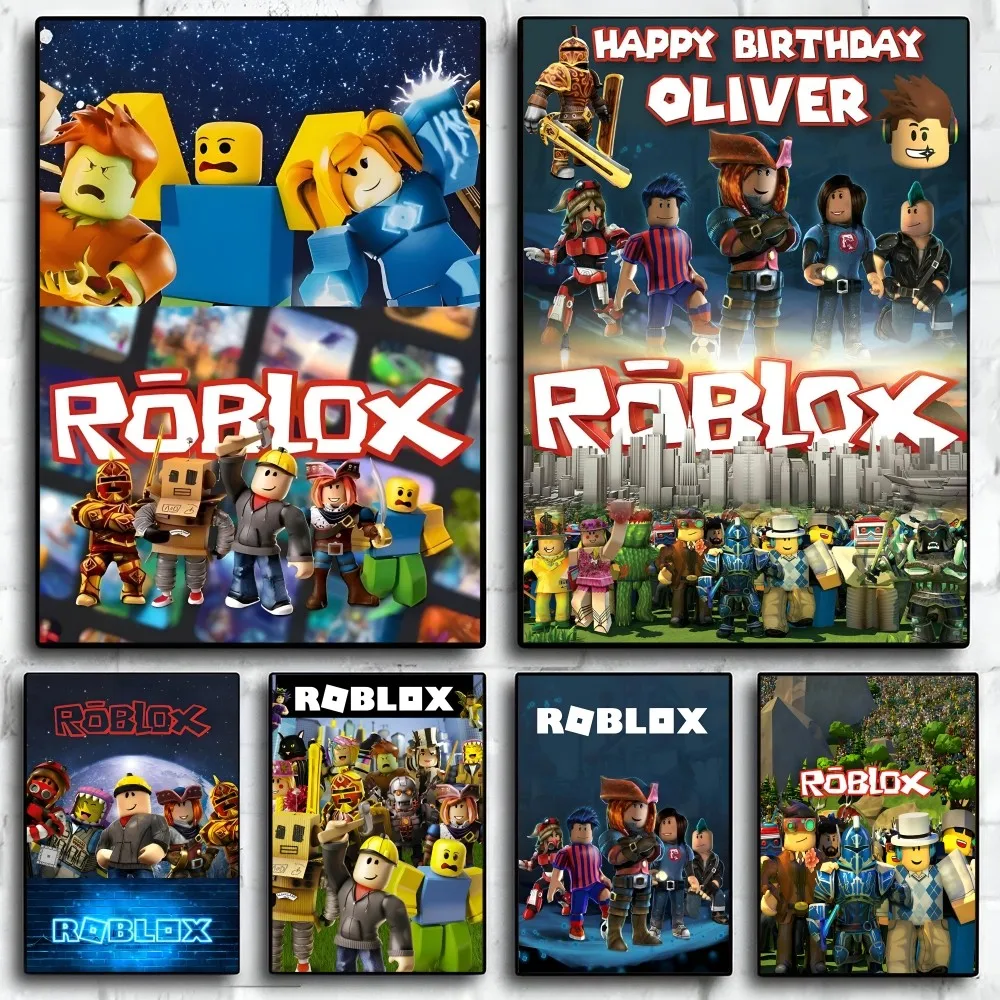 애니메이션 R-Roblox 포스터 종이 인쇄 홈 거실 침실 입구 바 레스토랑 카페 아트 페인팅 장식