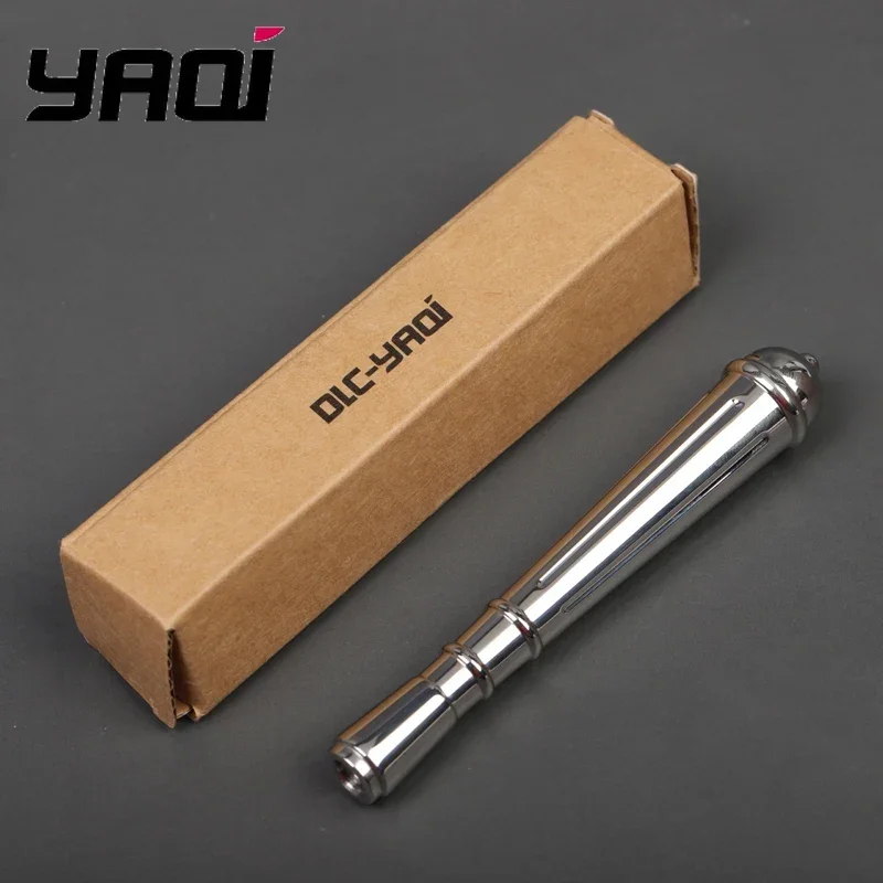 yaqi-ティアドロップ型磨きステンレス鋼製メンズ安全かみそりハンドル-90mm-長さ-プロ仕様旅行用髭剃りキット