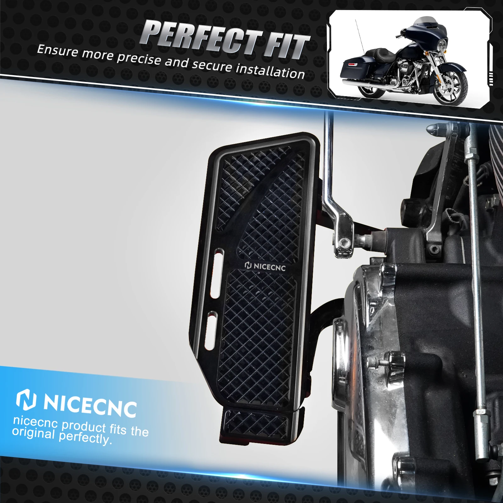 Für Harley Street Glide FLHX Road Glide FLTRX /Special Road King FLHR 2017-2024 NICECNC Fahrer-Fußbretter Beifahrer-Fußrasten Pedale – Detail 17