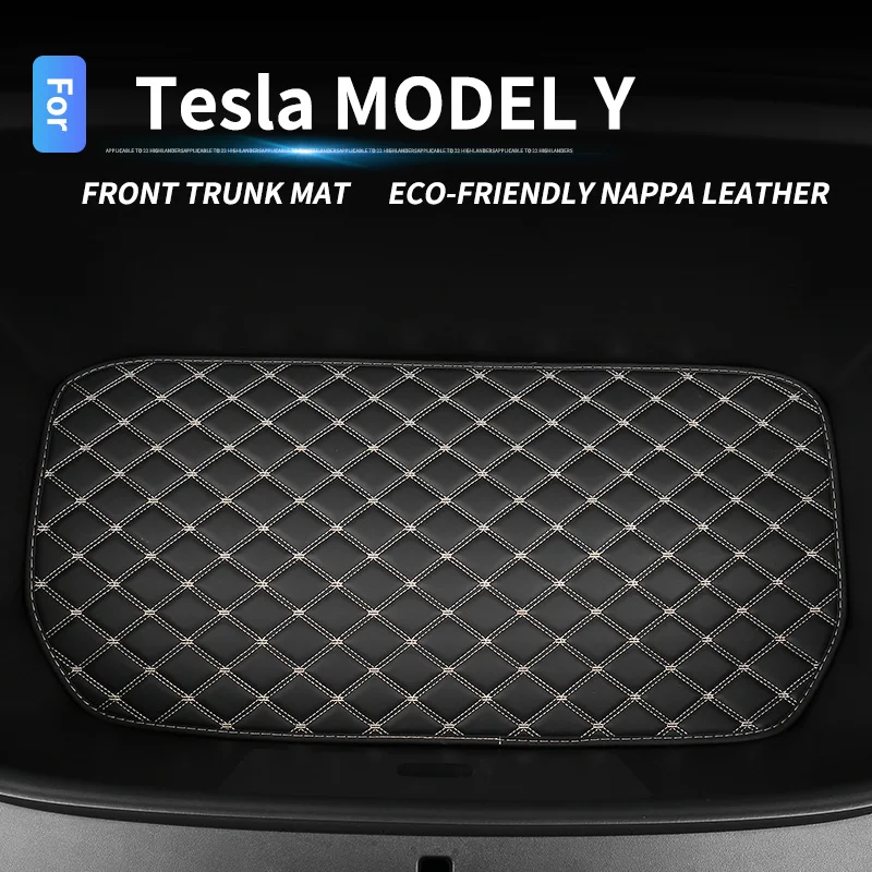 For Tesla Model Y Car Trunk Storage Pad Front Trunk Storage Mat Inter Accessories Protective Bottom Pad Leather Decoration Pad