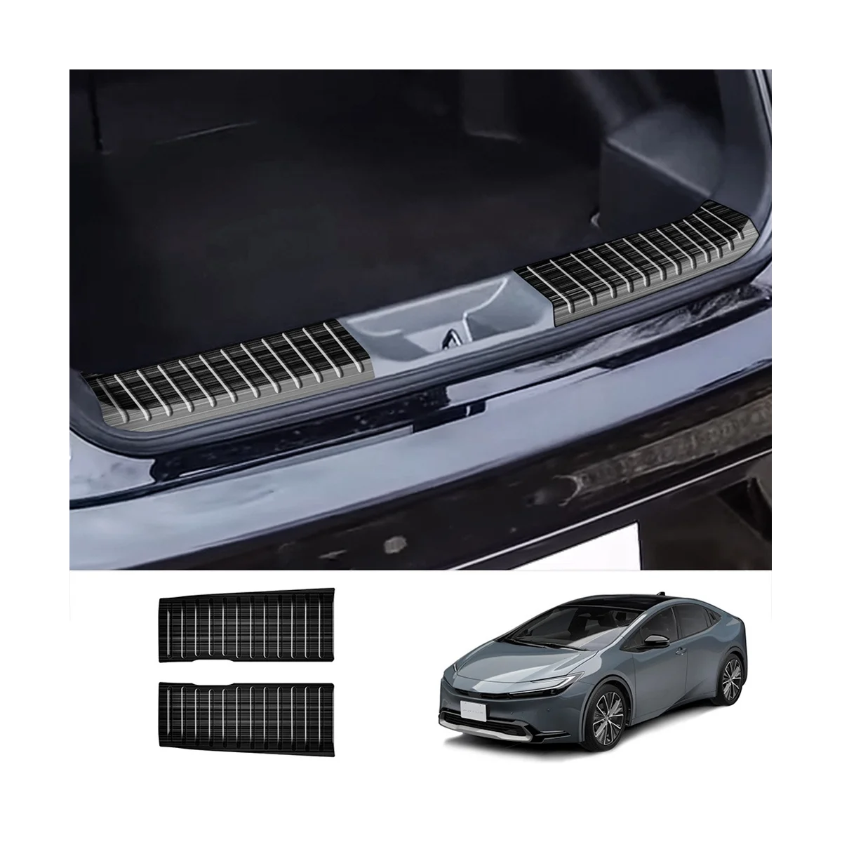 Car Rear Bumper Built-in Rear Guard Trunk Anti-Scratch Guard Car Accessories for Prius 60 Series 2022-2023