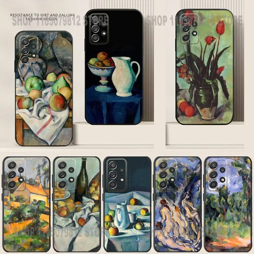 

Paul Cézanne ART Phone Case For Samsung S25,24,21,22,23,30,Ultra,20,Plus Black soft silicone case