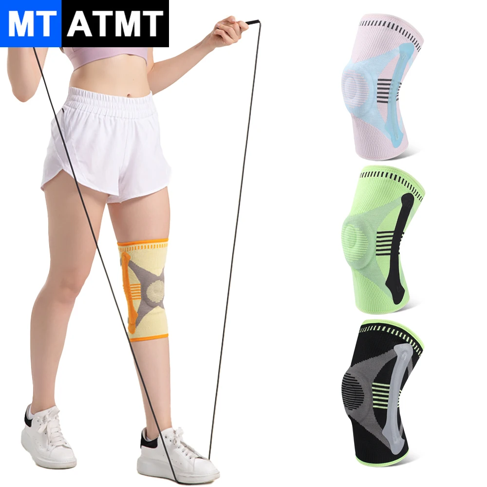 

1 шт. Профессиональный наколенник для мужчин и женщин, компрессионный бандаж для колена с гелевой подушечкой для надколенника и боковыми стабилизаторами