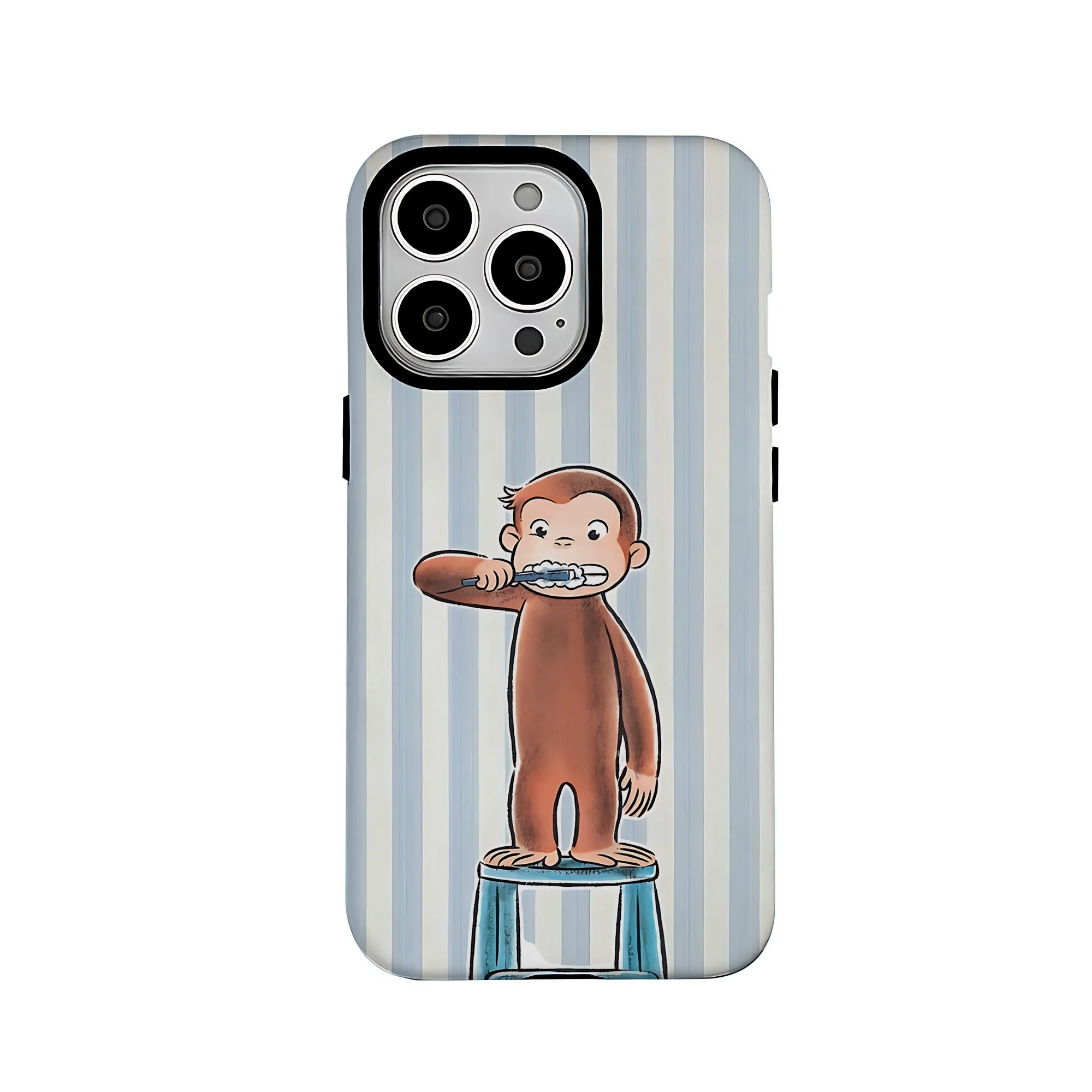 Adorável dos desenhos animados c-curioso georges caso de telefone para iphone 16 15 14 13 12 11 pro max plus luxo dupla camada capa traseira