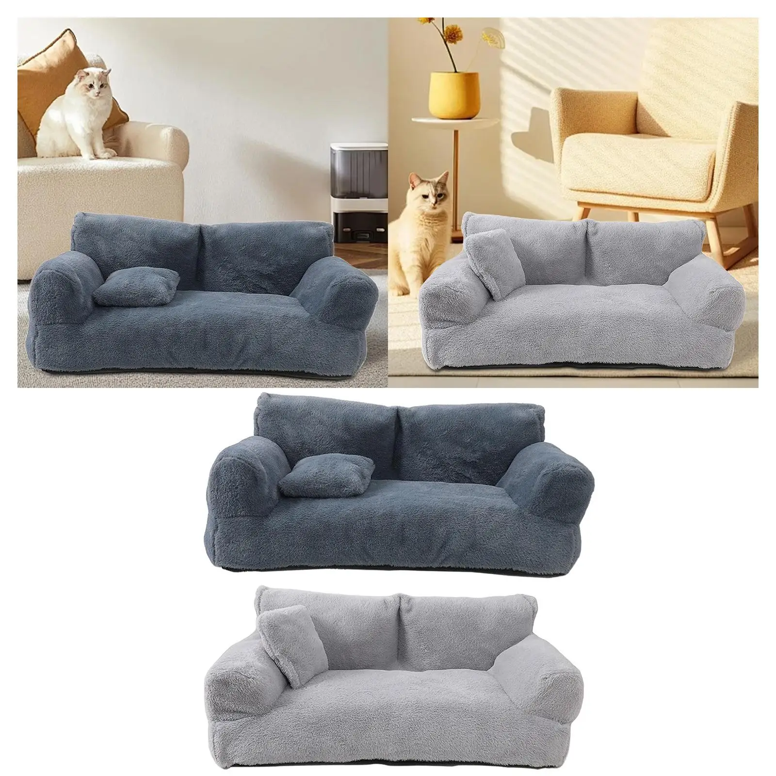 

Pet Sleeping Bed Plush Anti Slip Bottom Warm Pet Couch for Puppy Pet Kitten