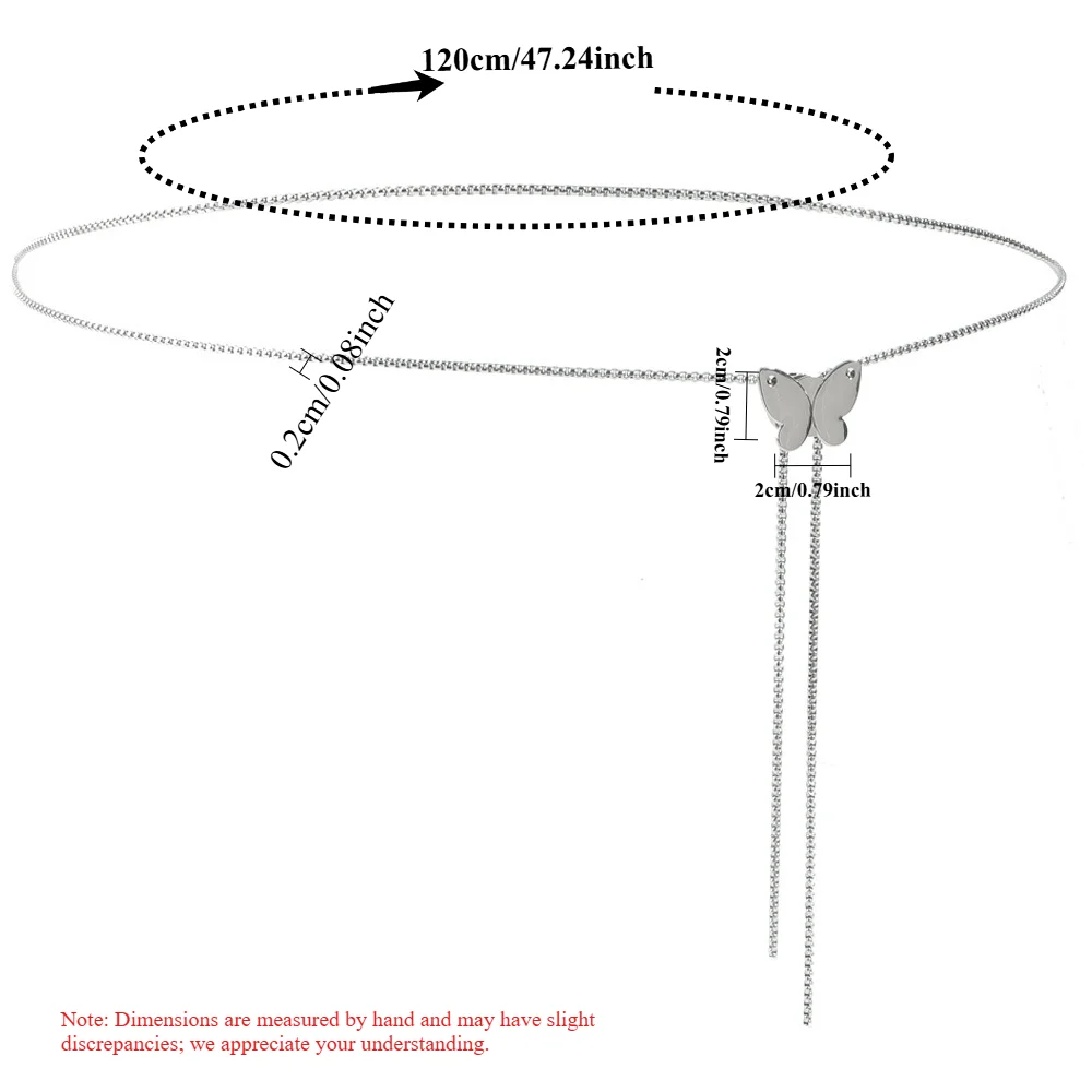 New Arrival Adjustable Women’s Belt with Butterfly and Flower Design—Fashionable Minimalist and Elegant Metal Slim Belt