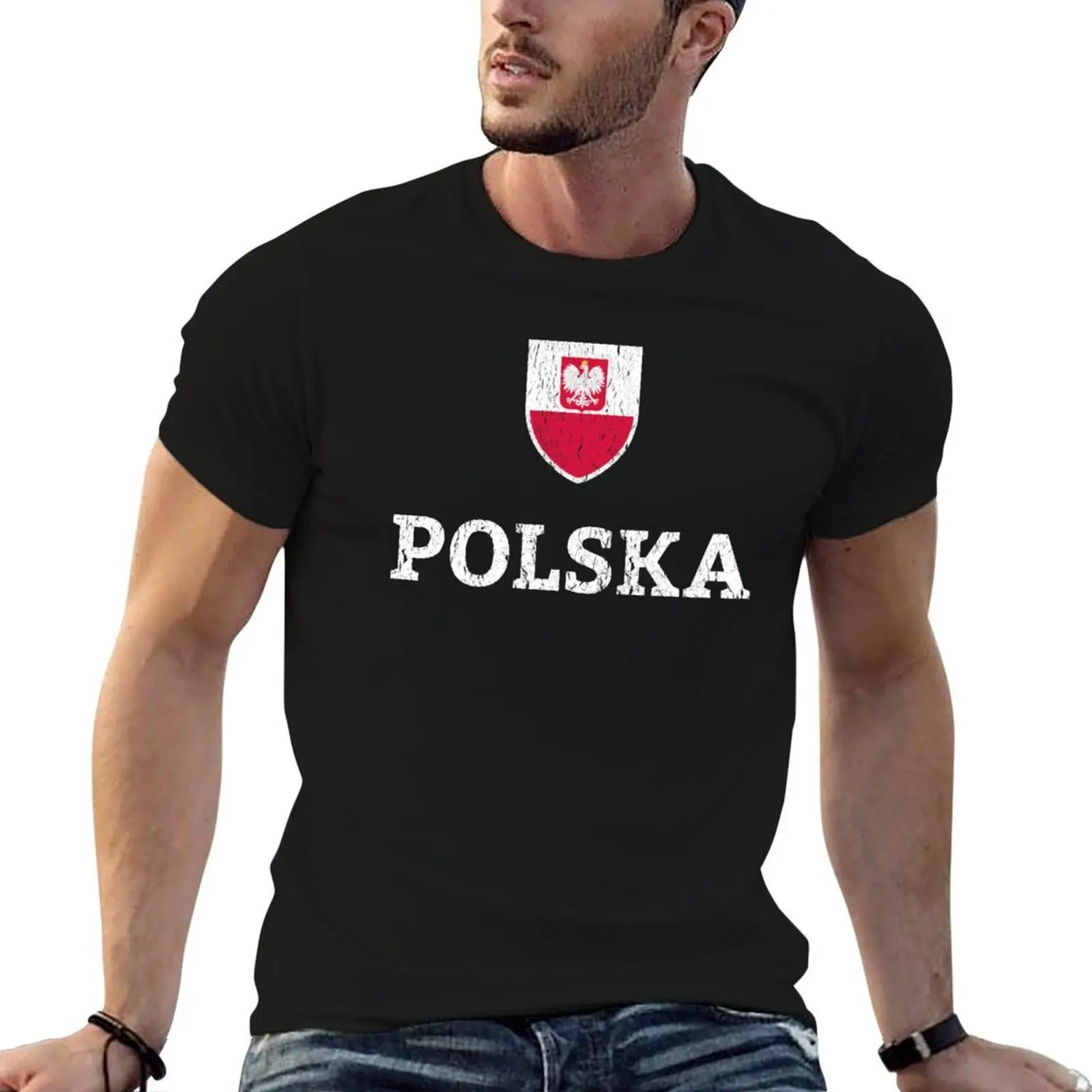 Polish shirt funny with prints dark Soccer Football shirts Vintage T-Shirt shirts heavy t cotton man t Poland humor t