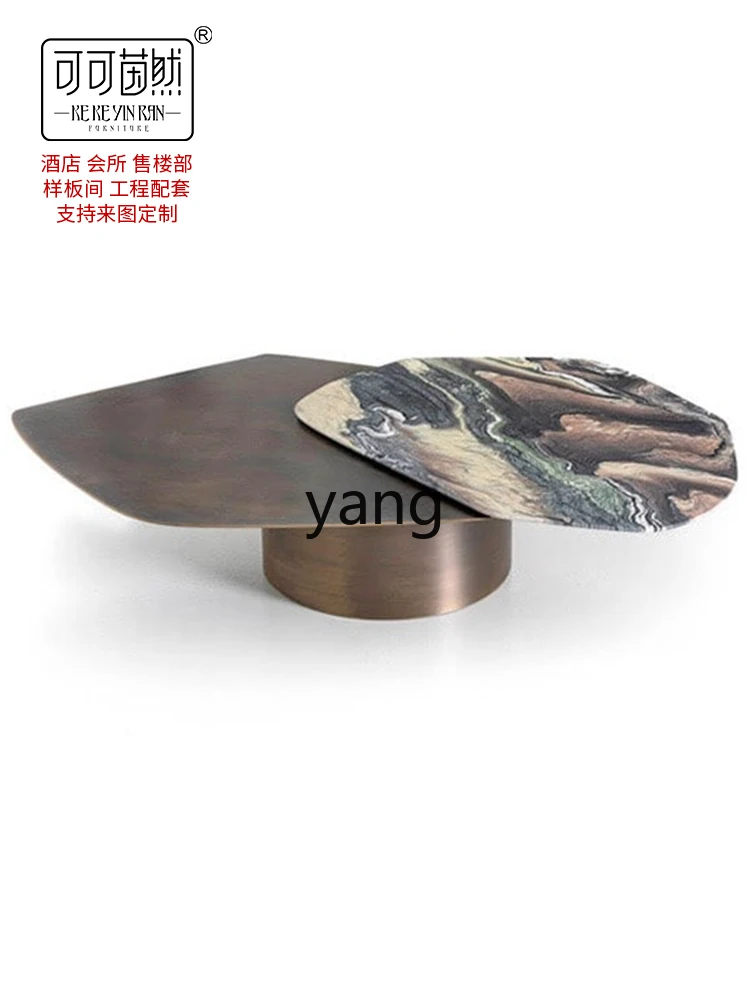 CX Modern Light Luxury Marble Rotatable Small Apartment Designer Model Creative Strange Shape Coffee Table