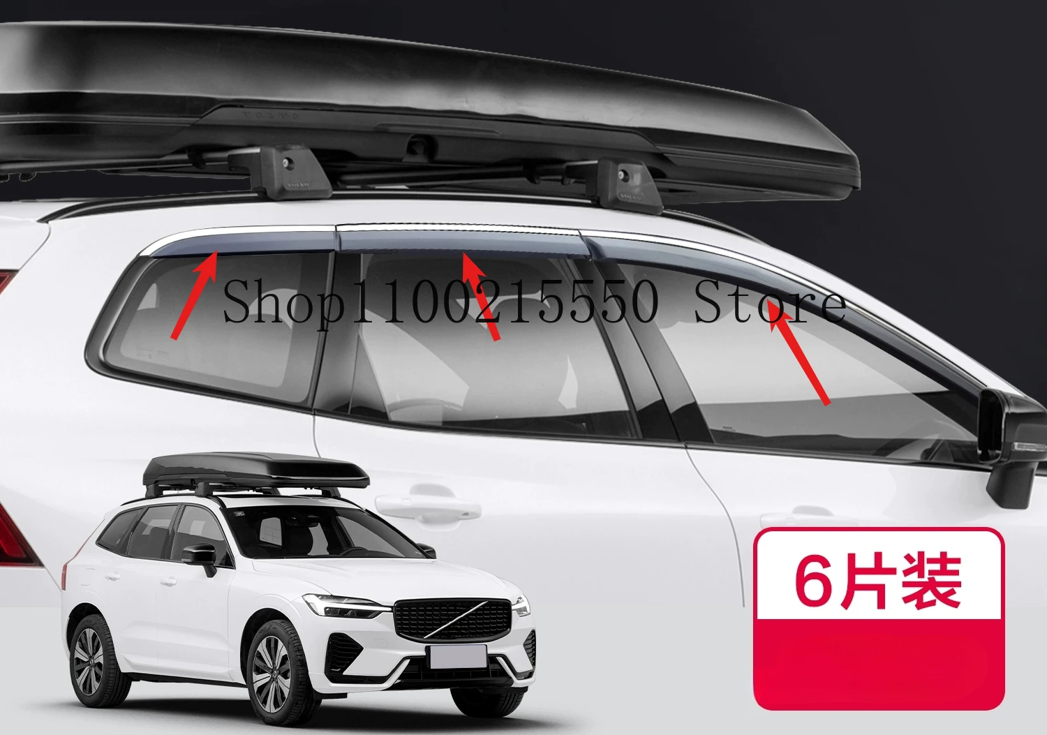 Passend für Volvo XC60 2018–2025, Auto-Windabweiser, Regenabweiser, Fensterschutz, Markisen, Unterstände