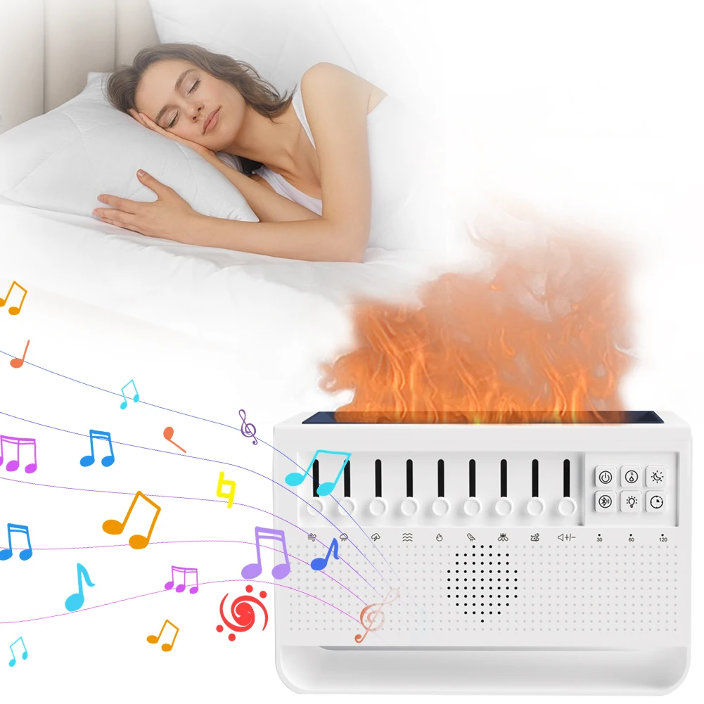 

Dimmable Night Light with 8 Nature Sounds Bluetooth-compatible Speaker Timing Aromatherapy Humidifier for Yoga Meditation