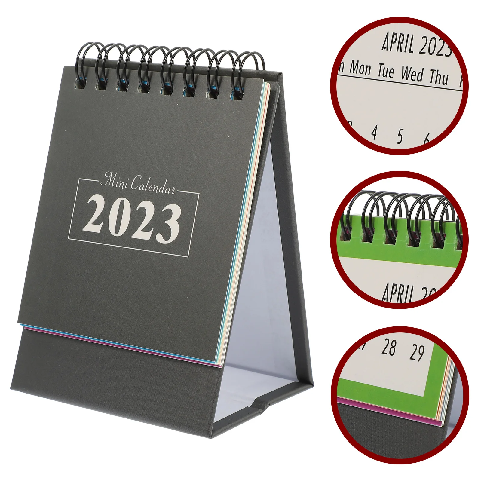 

Household Tabletop Paper Calendar 2023 Simple English Design Coil Desktop Calendar Small Office Home Decorative Mini Schedule