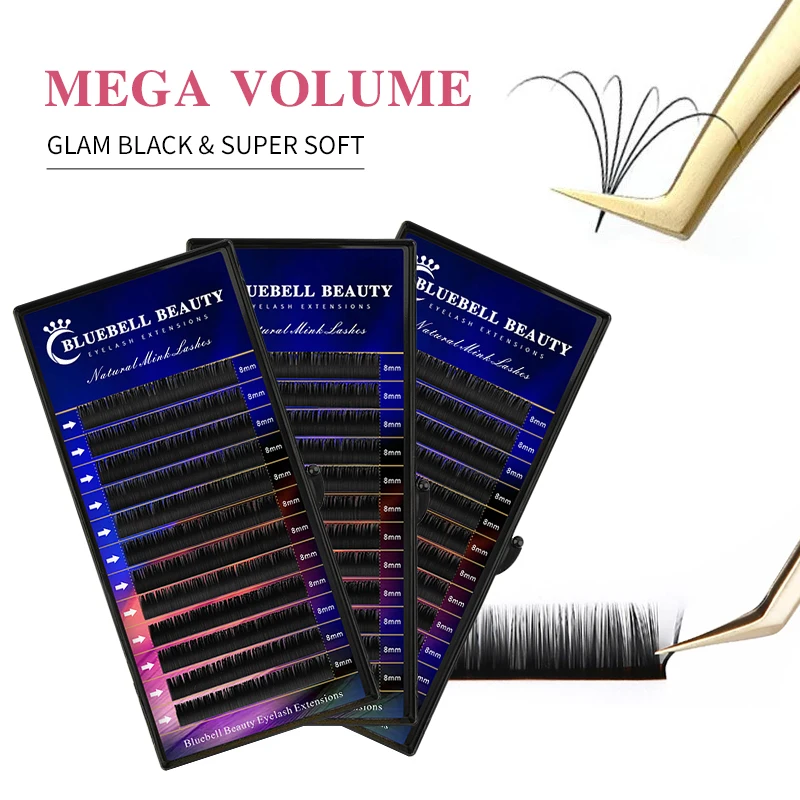 Bluebell Beauty Faux lash individual eyelash extension lashes dark black matte for professionals soft natural eyelash extension