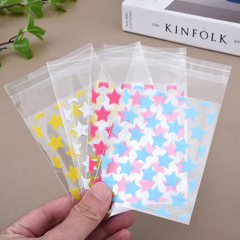 50pcs Plastic Organizer Bag Korea Star Album Photo Card Packaging Bags 8*10cm Self-adhesive Polybag Pouches Jewelry Storage