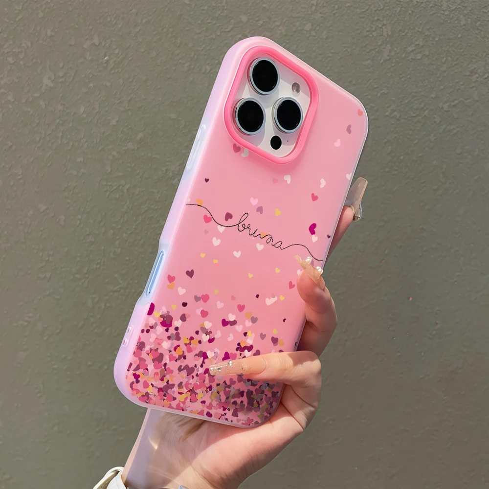 Gradient Tiny Solid Hearts Jelly Phone Case For Samsung Galaxy S26 S25 Ultra S24 S23 S22 Plus6 A54 A36 A35 A55 A5 A34 A33 Cover