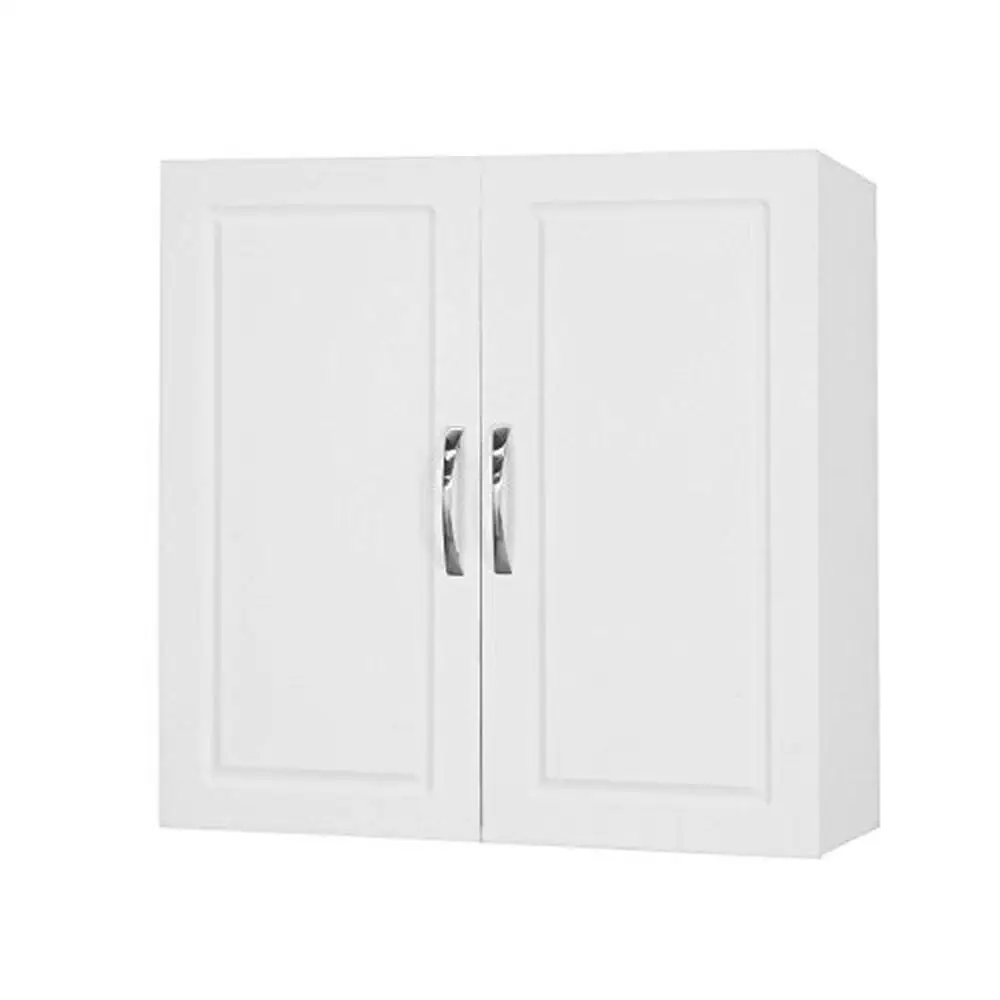 

Adjustable Shelf White Bathroom Kitchen Wall Cabinet Storage Dining Laundry Room Modern Wooden 2 Door Linen Tower Flat Pack