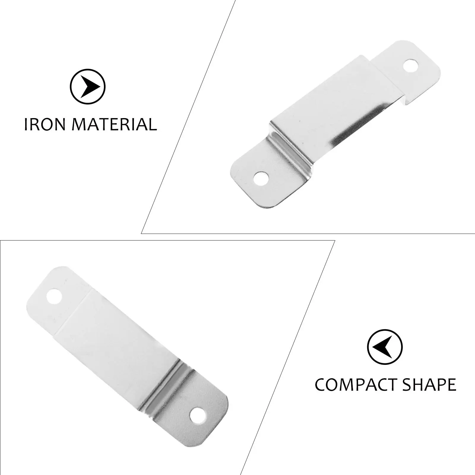 10Pcs Compact Metal Tape Measure Holder Clip Two Hole Easy Installation Screw Fixing Lightweight Measuring Tool Accessory For