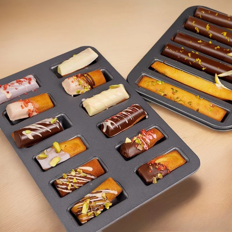 

Japanese Style 12 Grid Carbon Steel Financier Baking Pan Multi-Purpose Cake Mold for Home Kitchen Decor Durable Baking Tool