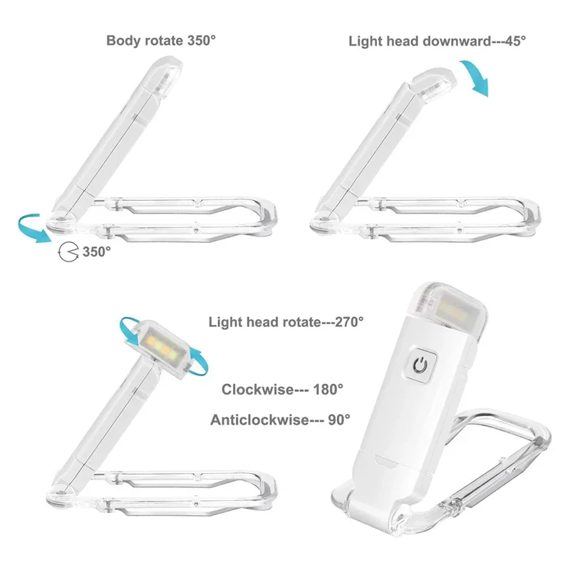USB Rechargeable Book Reading Light Brightness Adjustable LED Clip on Book Light Eye Care Book Lamp for Kids Read Light