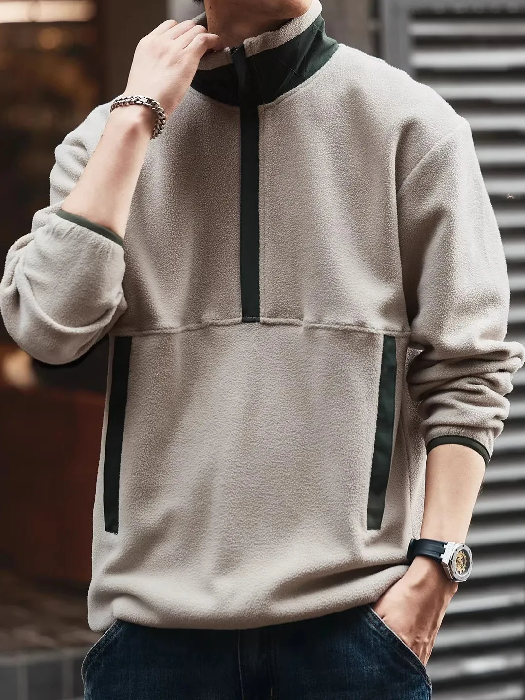 

Large Size American Retro f Zip Hoodie Men's Casual Long Sve Fce Outerwear Spring Autumn Winter Trendy Brand Loose Fit