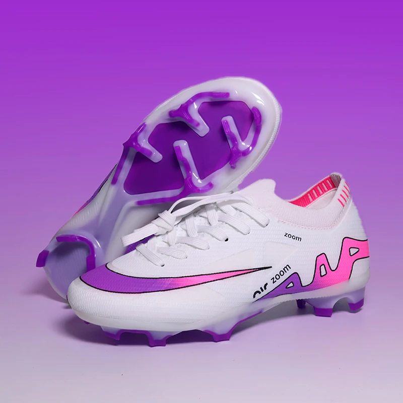 

H-198 Pro Soccer Cleats (Chuteira Campo/Society) - Men's Pink TF/FG Football Boots, Ultralight Outdoor Grass Training Sneakers