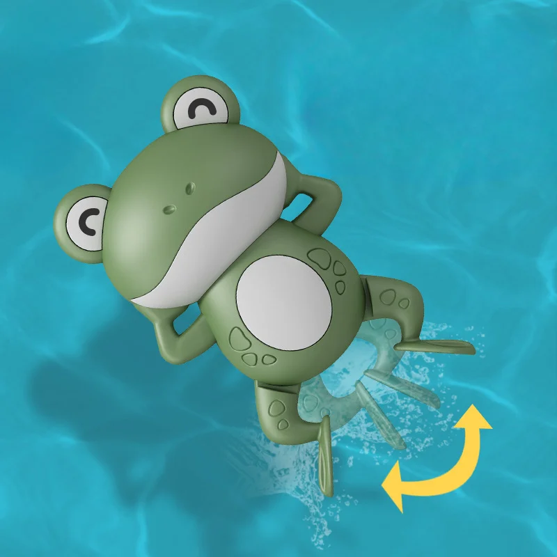 Baby Bath Toys Cartoon Animal Cute Frogs Clockwork Swimming Water Fun Wind-up Toy for Toddlers Infant Bathtub Kids Gift