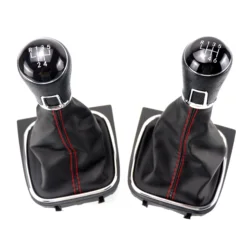 Pommeau de levier de vitesse 5/6 vitesses et guêtre de démarrage en cuir noir pour VW Golf 5 6 Jetta V VI Scirocco