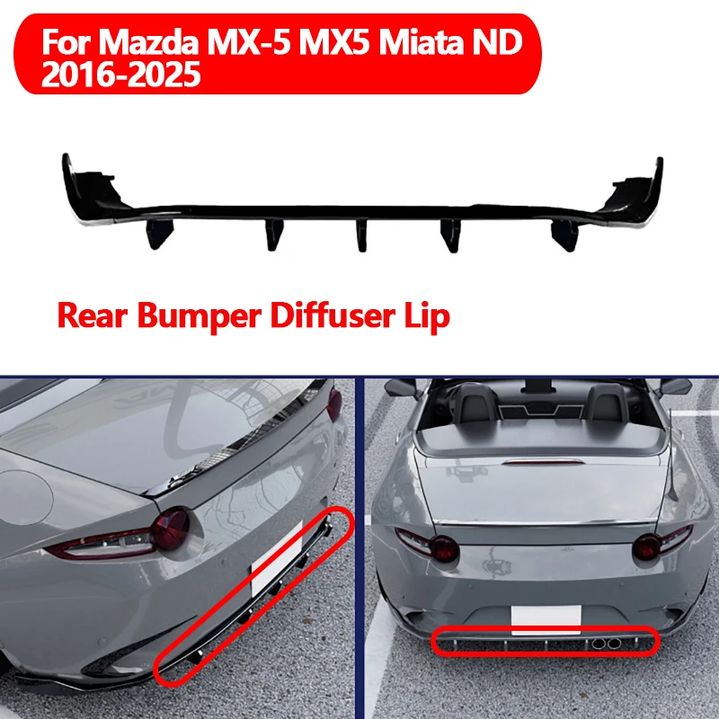 

Bumper Protector Guard Cover for Auto Rear Trim Spoiler Fit For Mazda MX-5 MX5 Miata ND 2016-2025 ABS Boot Spoiler Splitter Kit