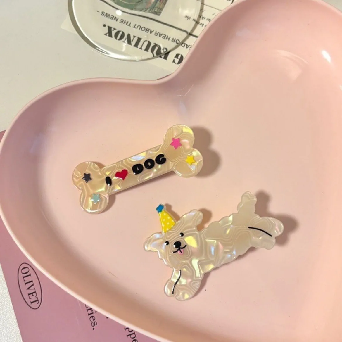 2PCS Cartoon Cute Colorful Cat Fish Bones Dog Duckbill Side Clips Hairpin For women Girl Barrette Y2K Sweet Headwear Accessories